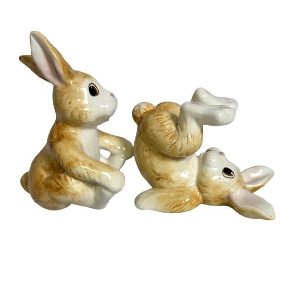 Fits and Floyd Vintage Tumbling Rabbits Bunnies-Set of Two - Picture 3 of 6